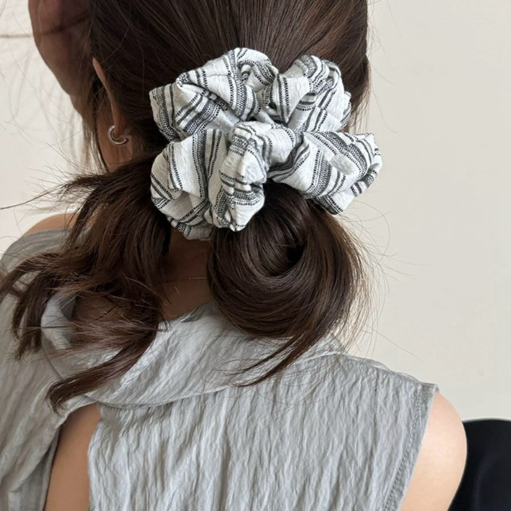 2025 Korea Fashion Stripe Hair - Silk Tie Striped ulasan dan harga