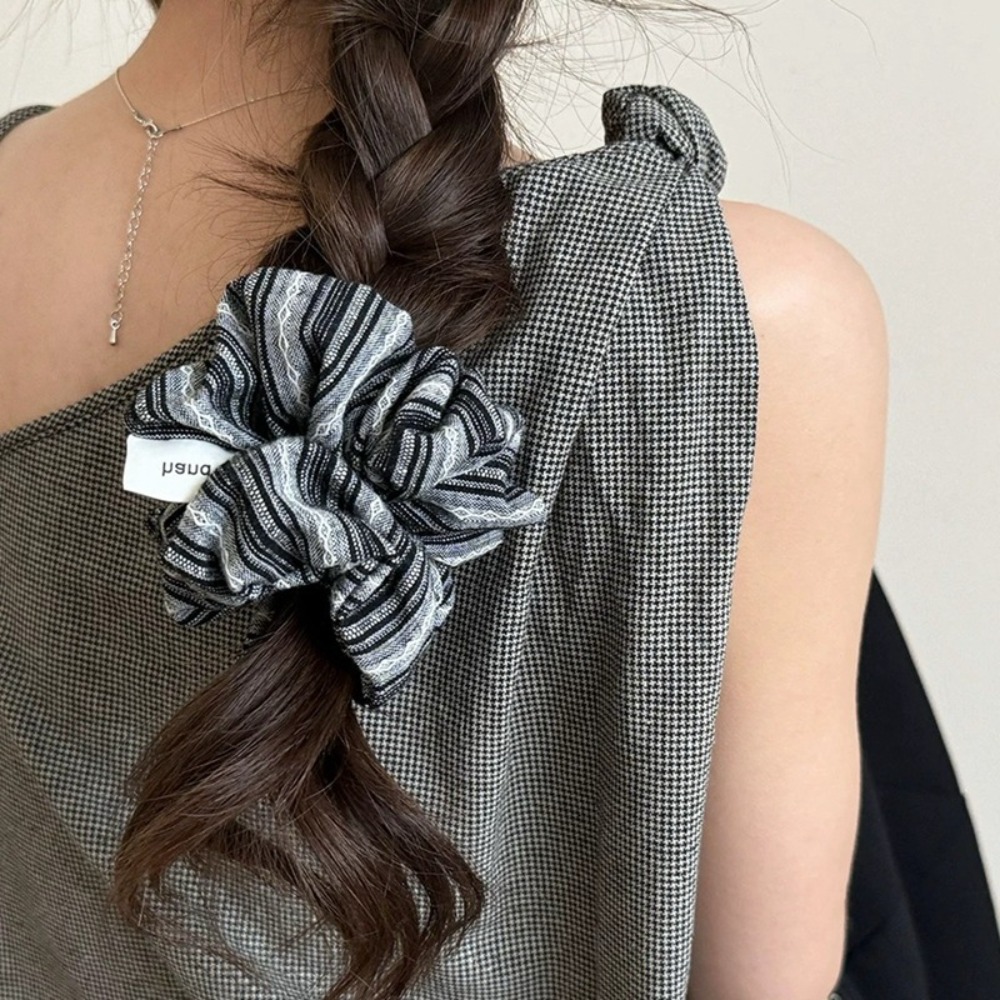 2025 Korea Fashion Stripe Hair - Silk Tie Striped ulasan dan harga