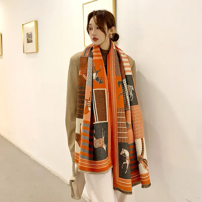 2024 New Luxury Winter Cashmer - Woven Scarf Blanket ulasan dan harga