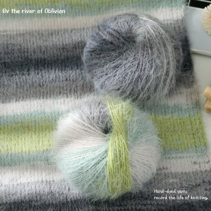 Gradient Wool Mohair Yarn Dyei - Woven Scarf Blanket ulasan dan harga