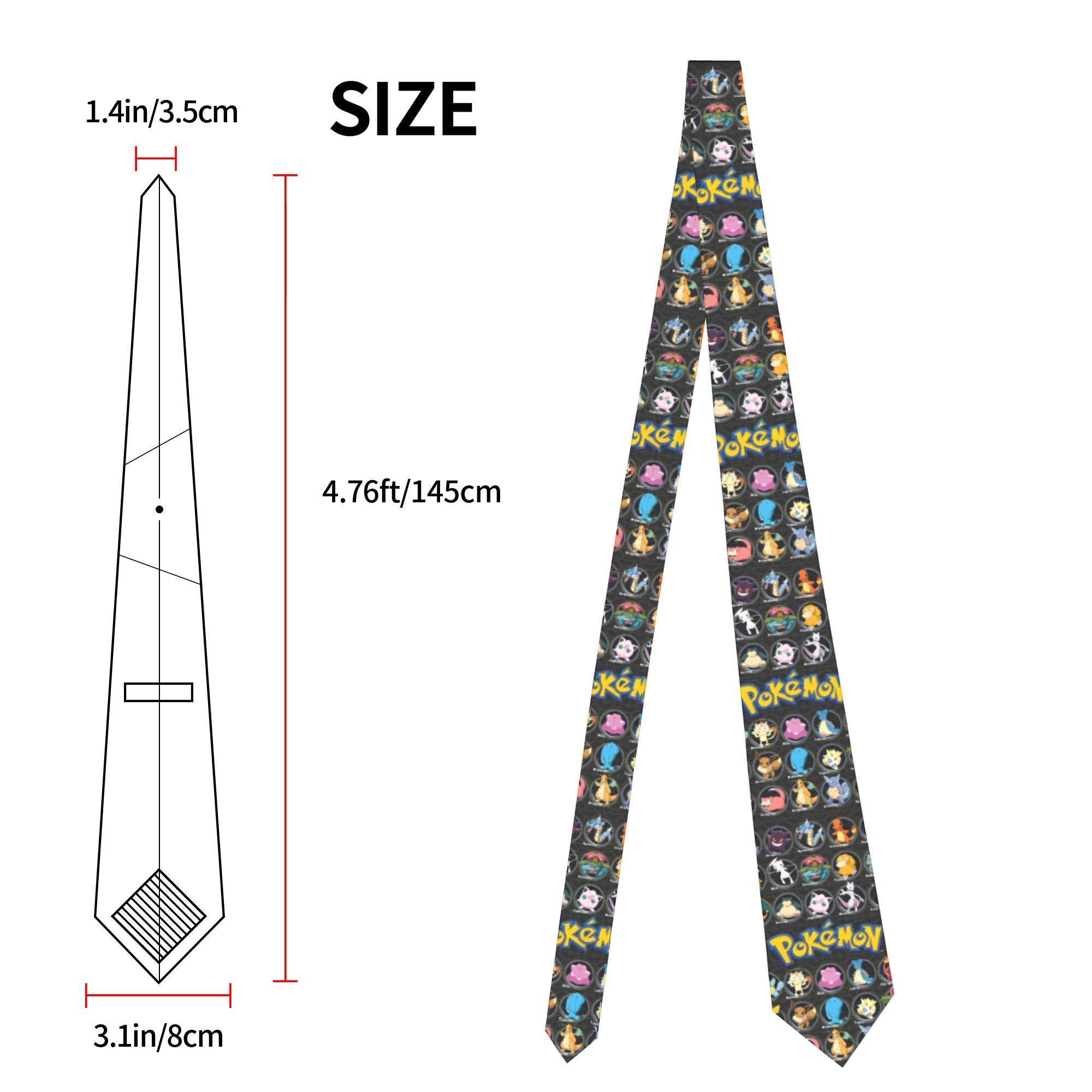 Cartoon Pokemon Characters Nec - Skinny Tie Men ulasan dan harga
