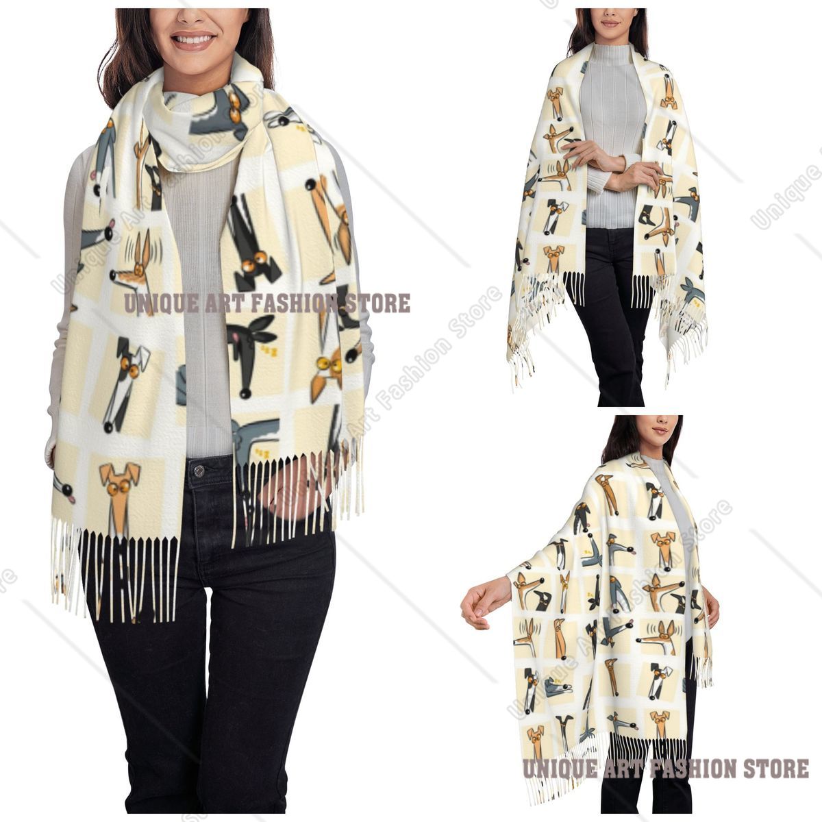 Women's Tassel Scarf Heads Up  - Pashmina Wrap Large ulasan dan harga
