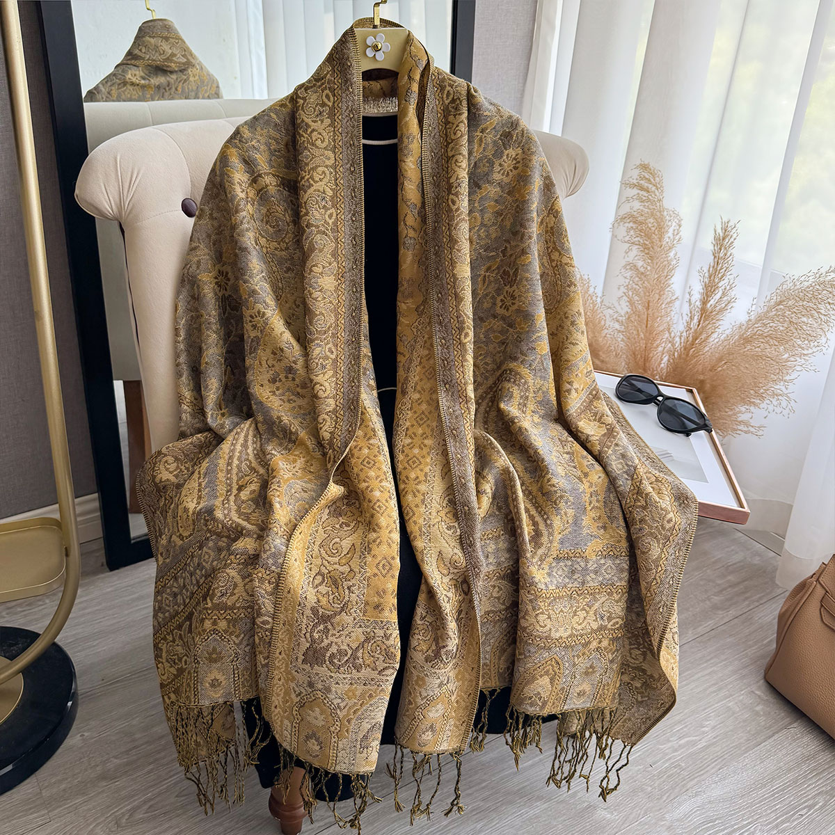 2025 Tassel Blanket Design Eth - Woven Scarf Blanket ulasan dan harga