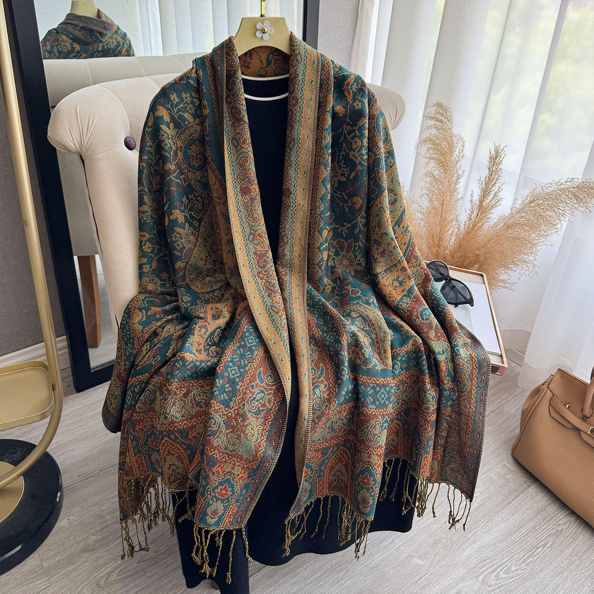 2025 Tassel Blanket Design Eth - Woven Scarf Blanket ulasan dan harga