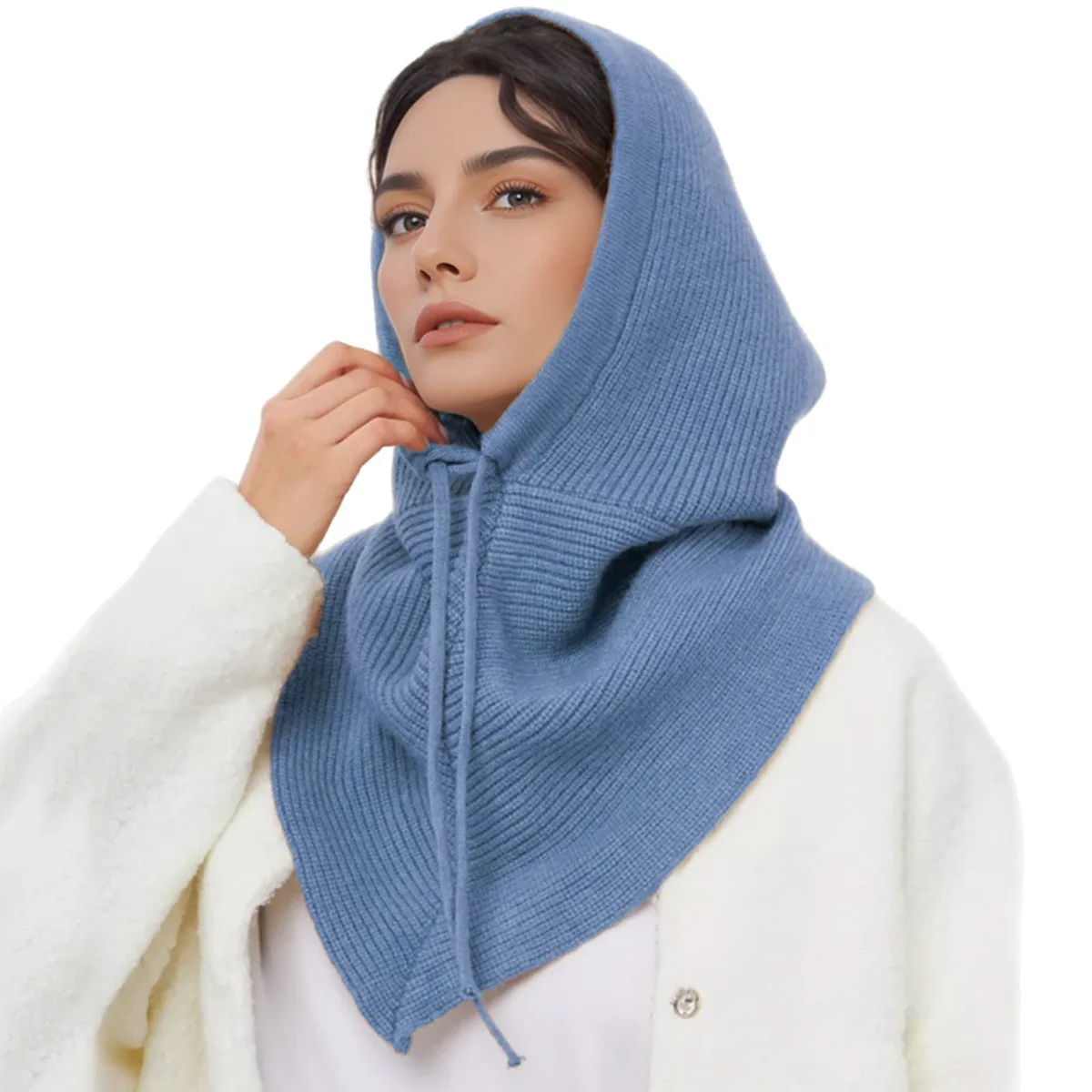 Women's Knitted Beanie Hat wit - Infinity Scarf Knit ulasan dan harga