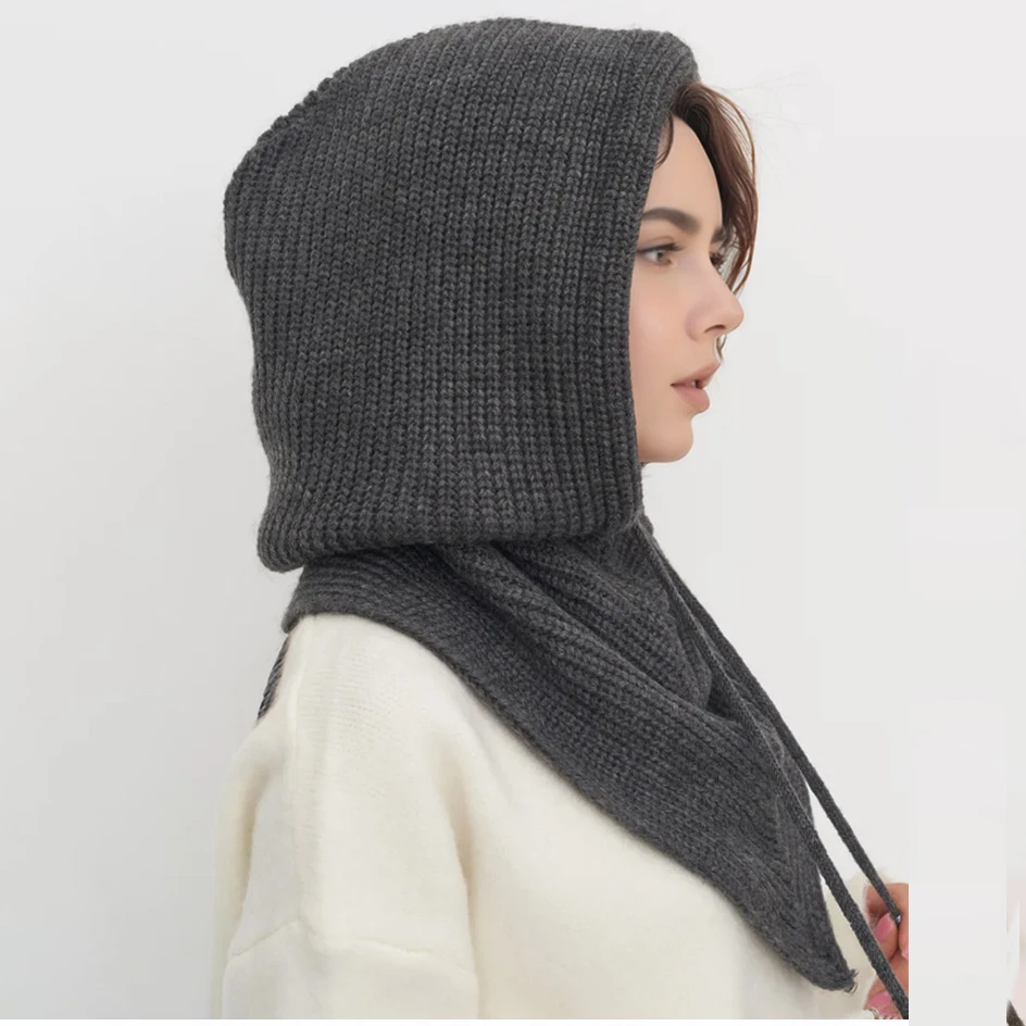Women's Knitted Beanie Hat wit - Infinity Scarf Knit ulasan dan harga