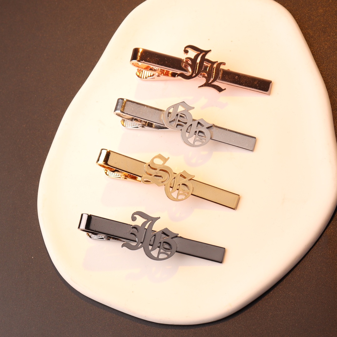 Custom Name Initials Tie Clip  - Tie Clip Silver ulasan dan harga