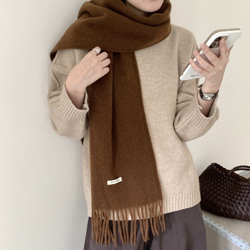 Korean Version Chic Solid Tass - Muffler Men Wool ulasan dan harga