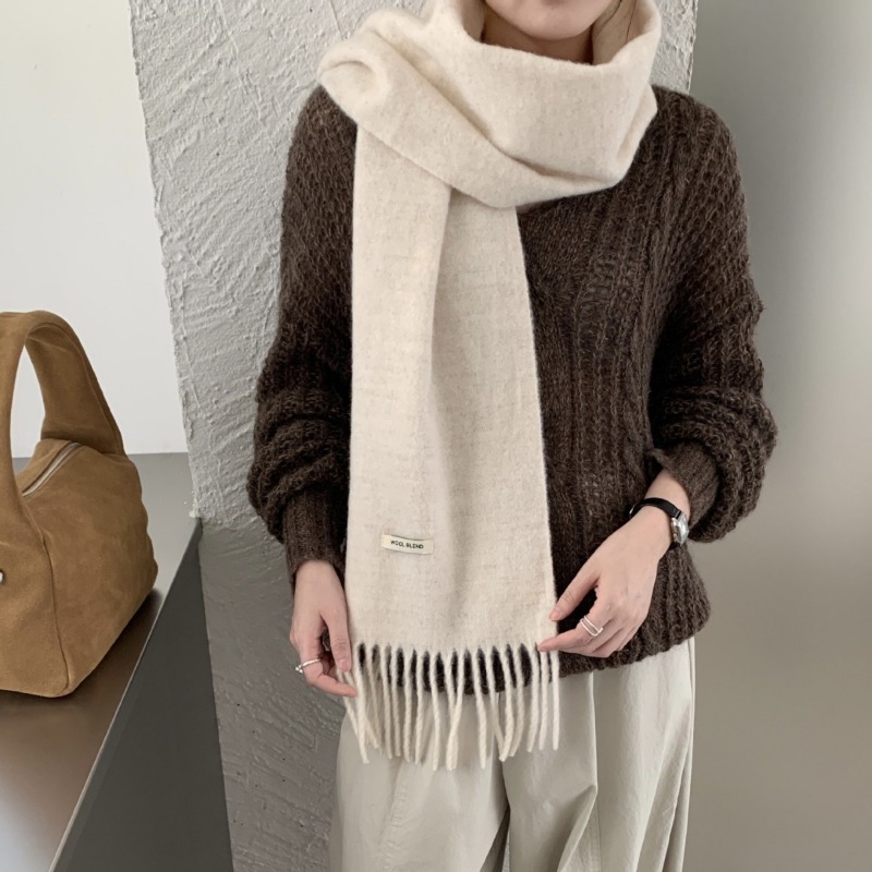 Korean Version Chic Solid Tass - Muffler Men Wool ulasan dan harga