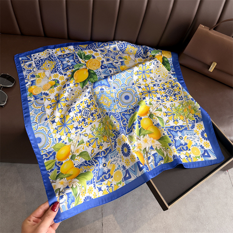 2026 New Fruit Print Silk Squa - Ascot Neck Scarf ulasan dan harga