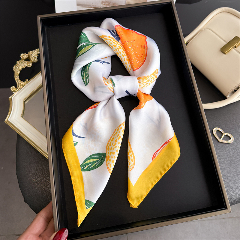 2026 New Fruit Print Silk Squa - Ascot Neck Scarf ulasan dan harga