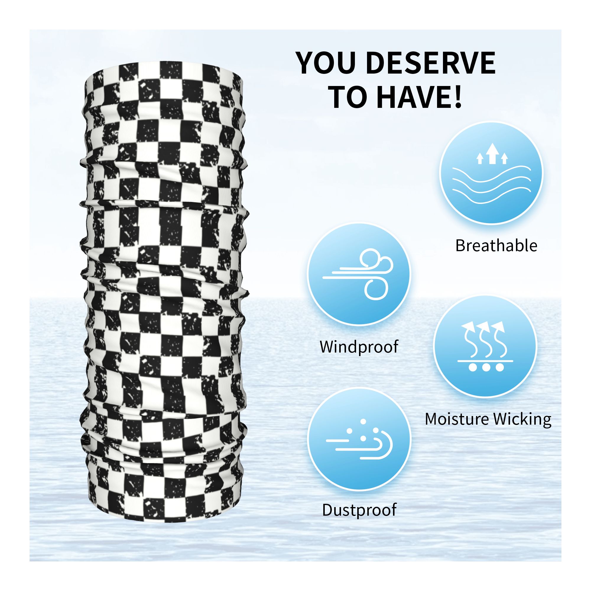 Custom Retro Checkered Flag Wi - Neck Warmer Tube ulasan dan harga