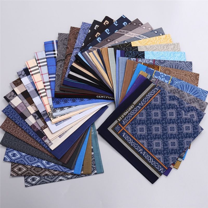 3Pcs Men's Pure Cotton Printed - Handkerchief Cotton Men ulasan dan harga