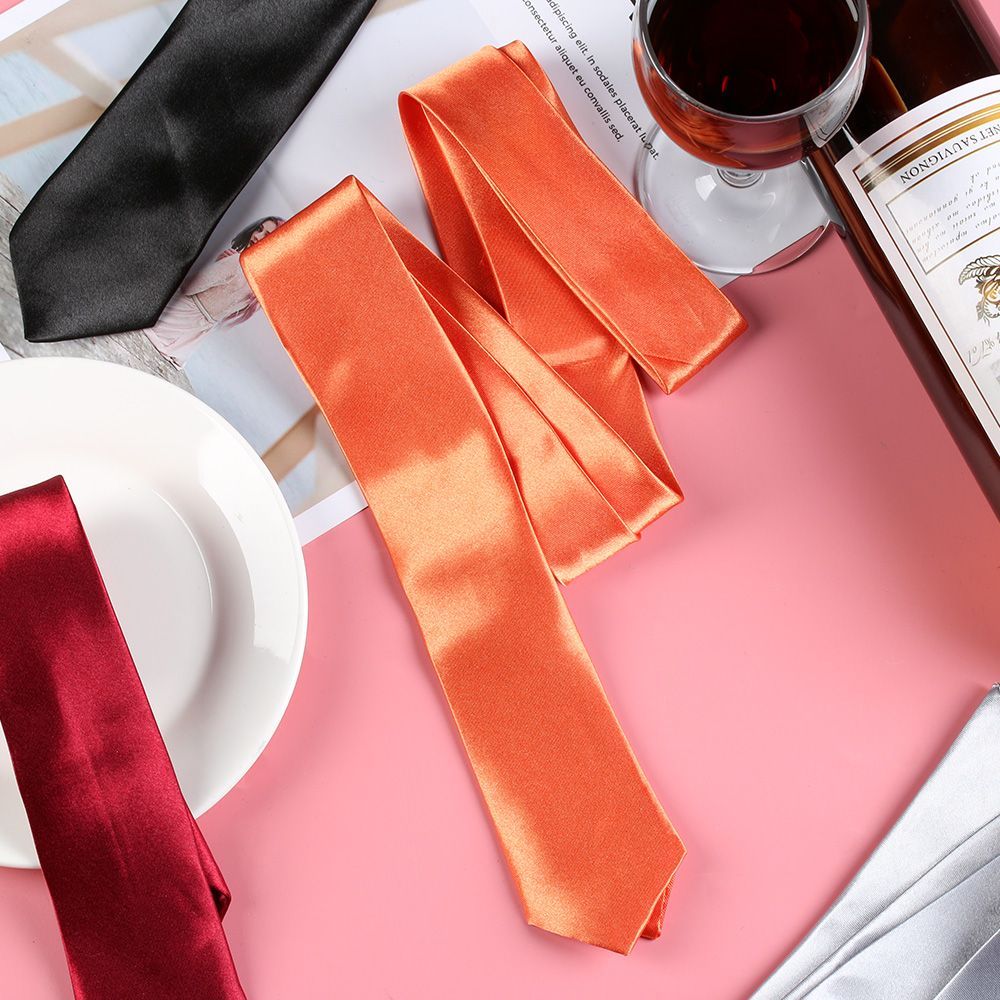 Slim Skinny Solid Neck Necktie - Skinny Tie Men ulasan dan harga