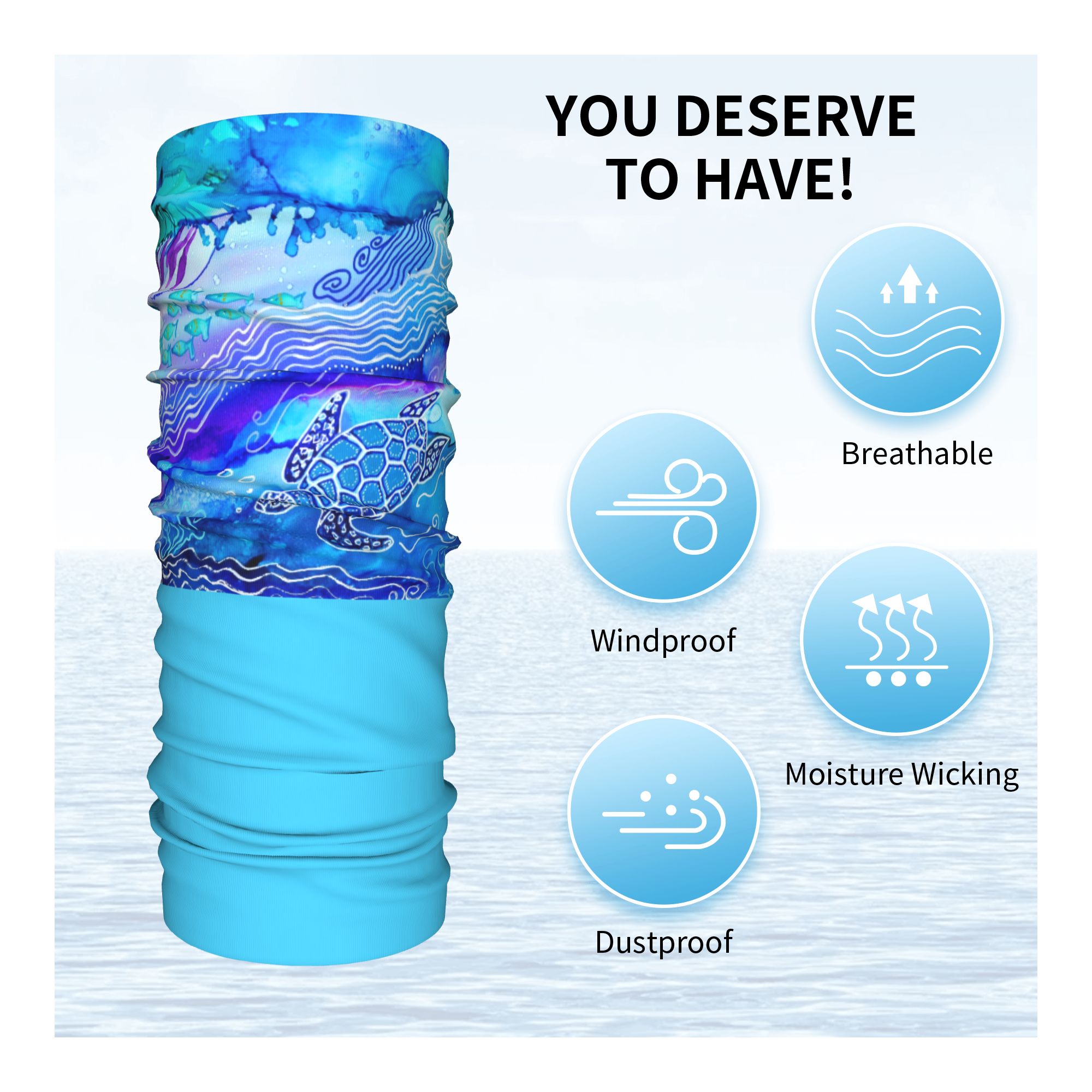 Custom Ocean Turtle Dive Winte - Neck Warmer Tube ulasan dan harga