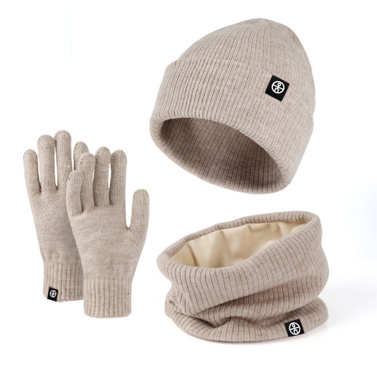 3pcs Winter Beanie Hat Gloves  - Muffler Men Wool ulasan dan harga