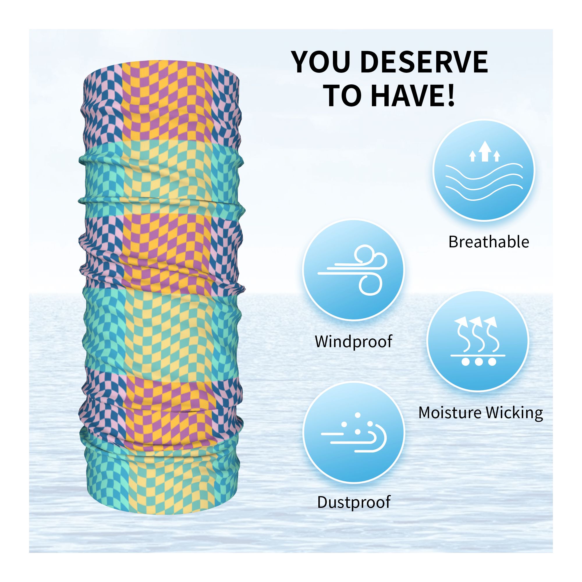 Custom Colored Checkered Banda - Neck Warmer Tube ulasan dan harga