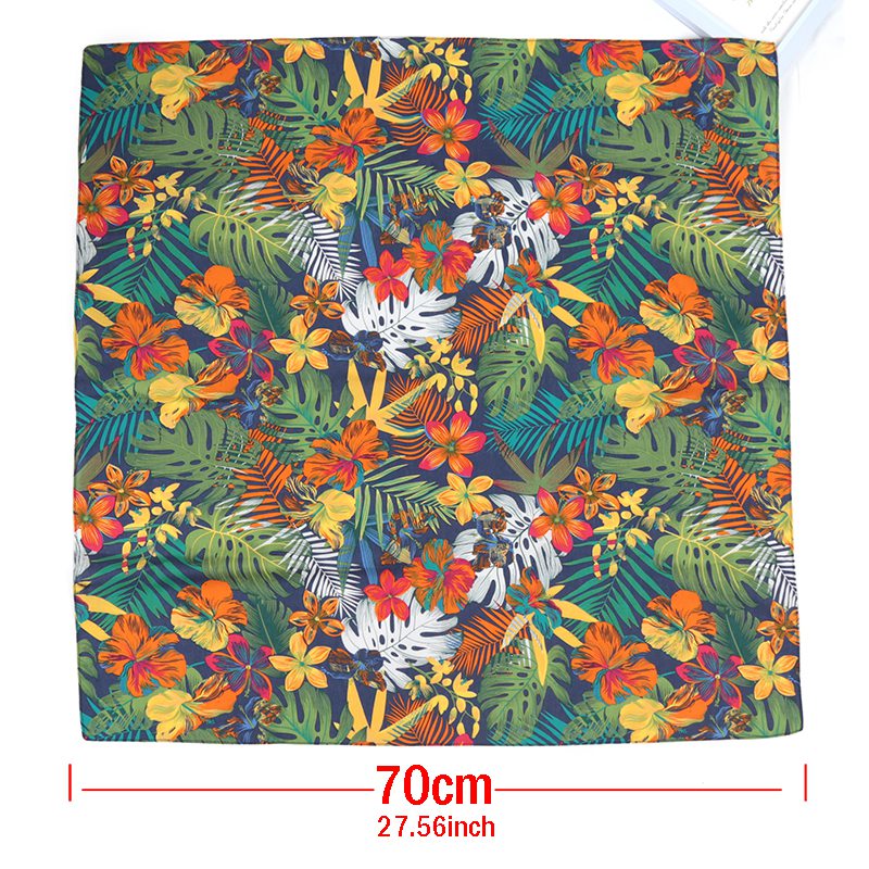 70cm Bandana Leaves Flowers Pr - Bandana Cotton ulasan dan harga