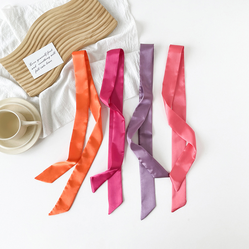 4x100cm Satin Silk Narrow Scar - Ascot Neck Scarf ulasan dan harga