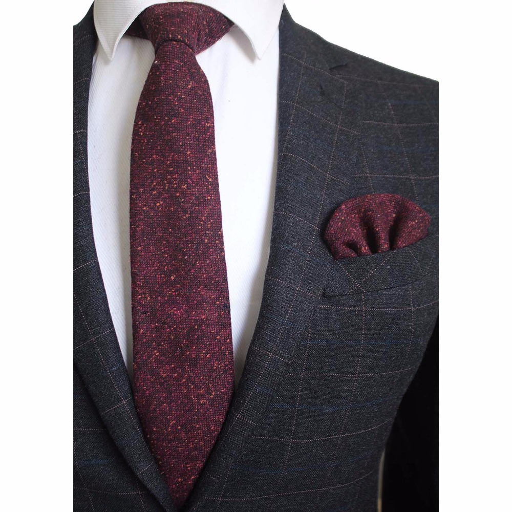 Ricnais 8cm Wool Necktie Solid - Handkerchief Cotton Men ulasan dan harga