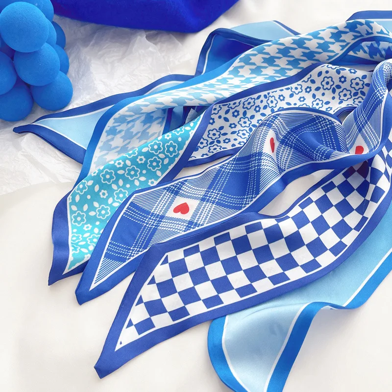 Klein blue silk scarf new chec - Bandana Cotton ulasan dan harga
