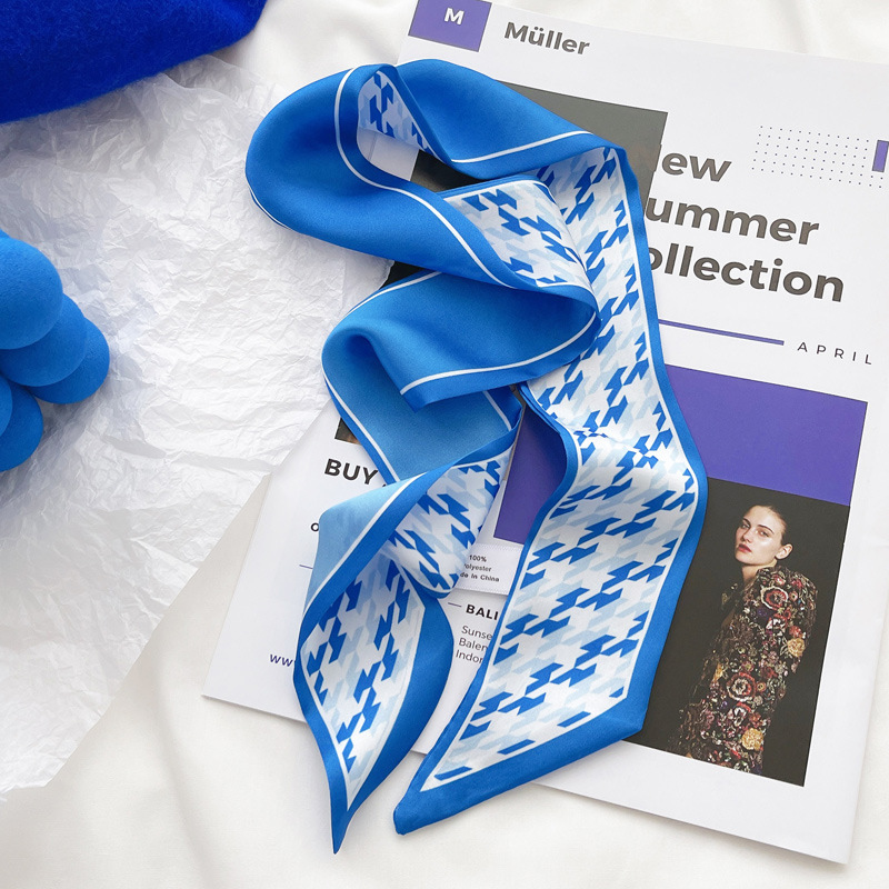 Klein blue silk scarf new chec - Bandana Cotton ulasan dan harga