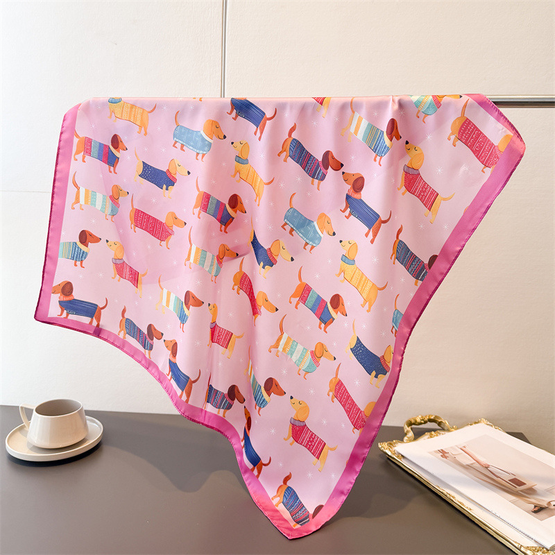 Ladies Cotton Dog Printed Squa - Bandana Cotton ulasan dan harga