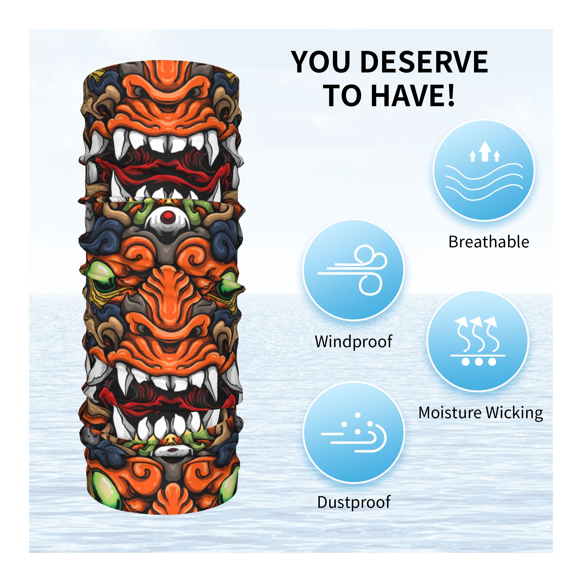 Custom Samurai Demon Oni Winte - Neck Warmer Tube ulasan dan harga