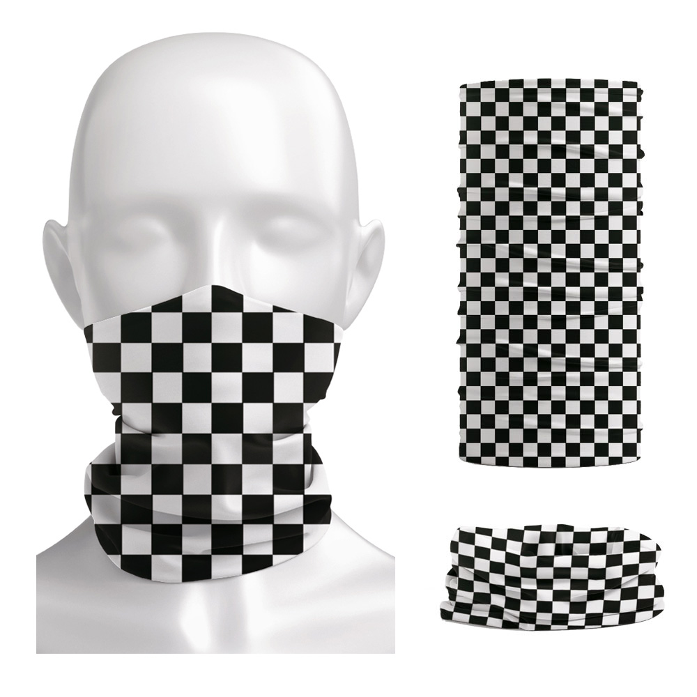 Checkered Ska Printed Headband - Neck Warmer Tube ulasan dan harga